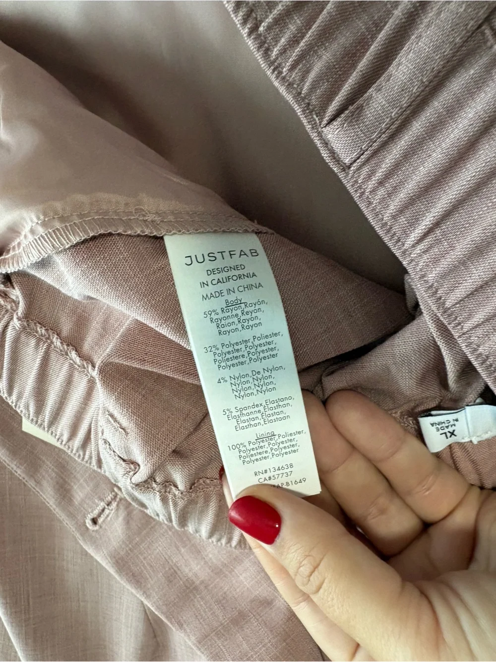 JustFab Sleeveless Blazer Vest & Slacks in Dusty Pink
